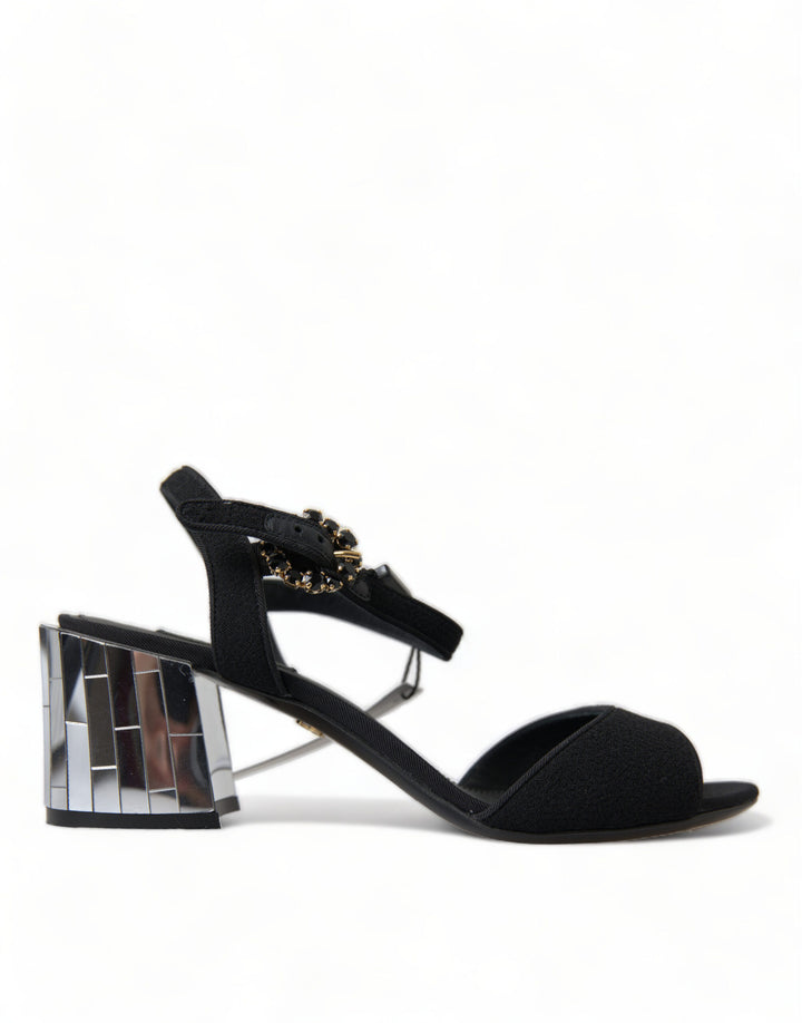 Elegant strappy sandals with mirrored heels