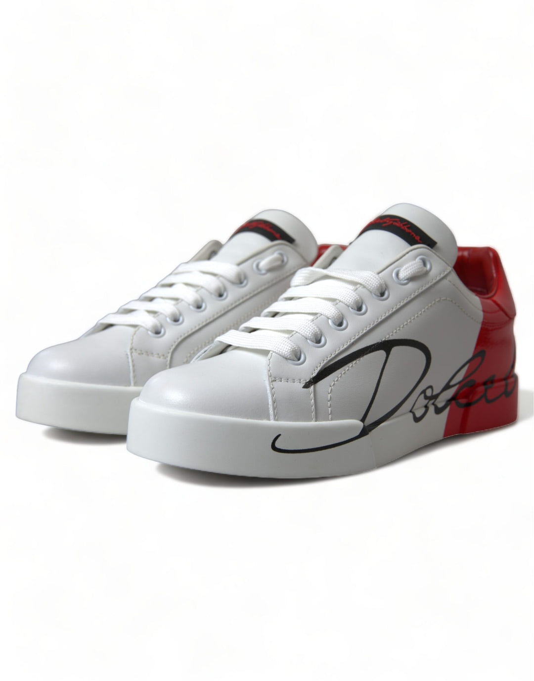 Dolce & Gabbana Elegante Portofino-Sneakers aus weißem Leder