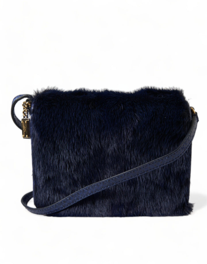 Dunkelblau Pelz Ayers Lily Twist Crossbody Umhängetasche