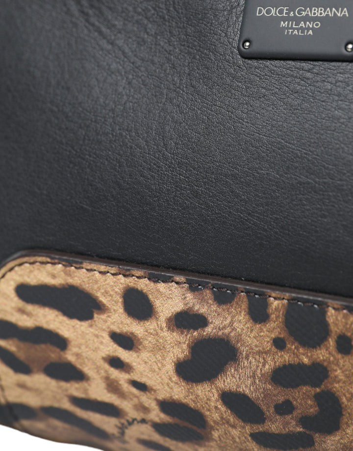 Exotic leopard leather belt bag