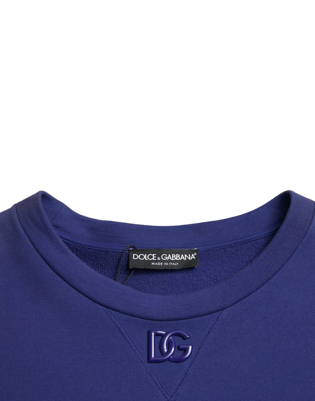 Royal blue cotton crew neck sweater