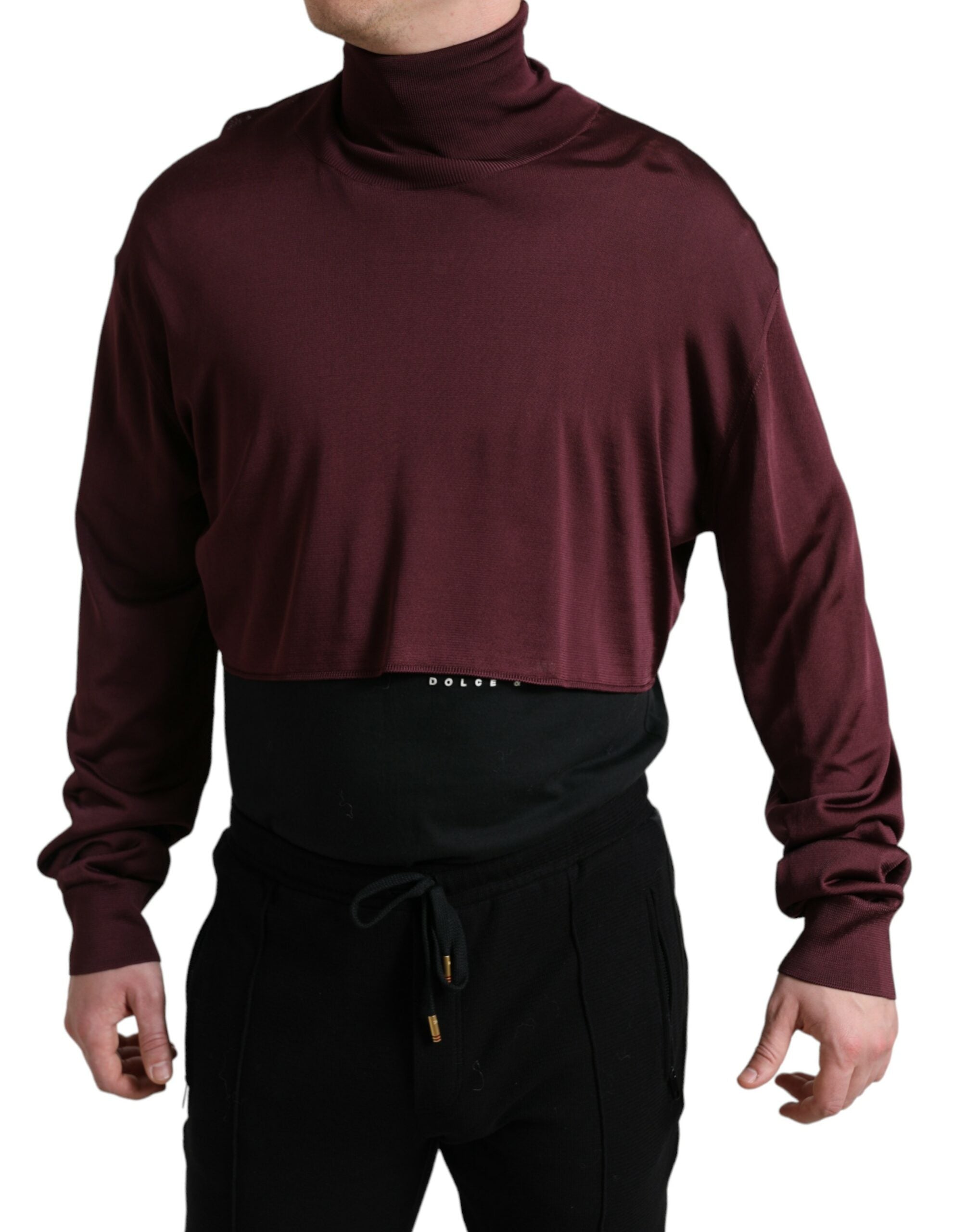 Chestnut brown viscose turtleneck sweater