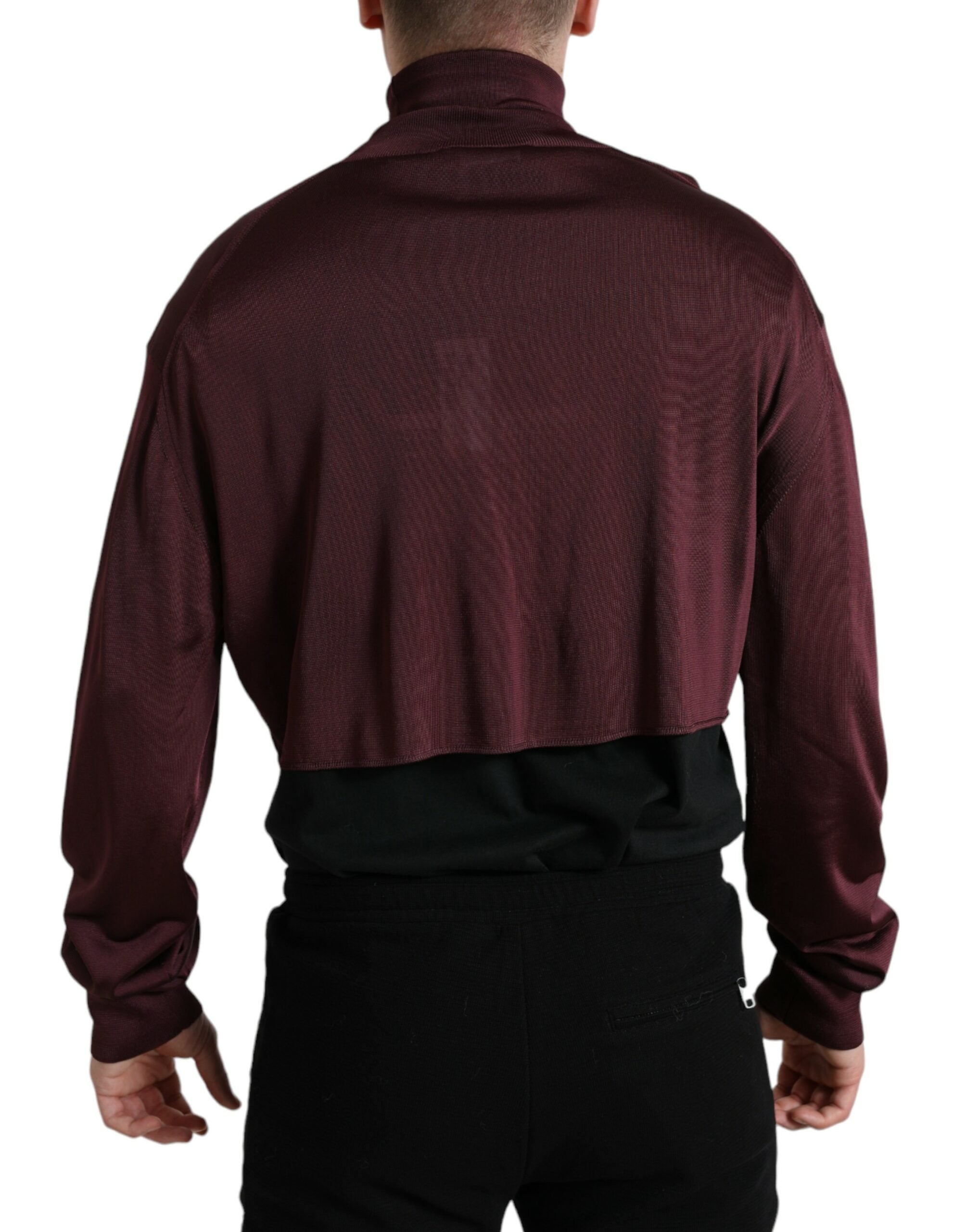 Chestnut brown viscose turtleneck sweater