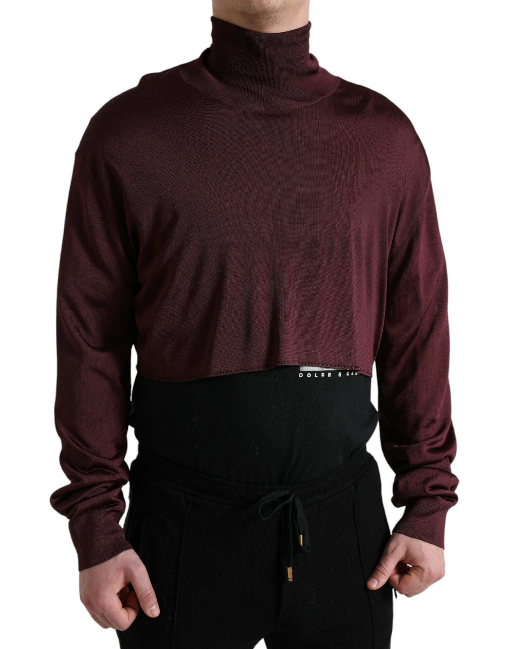 Chestnut brown viscose turtleneck sweater