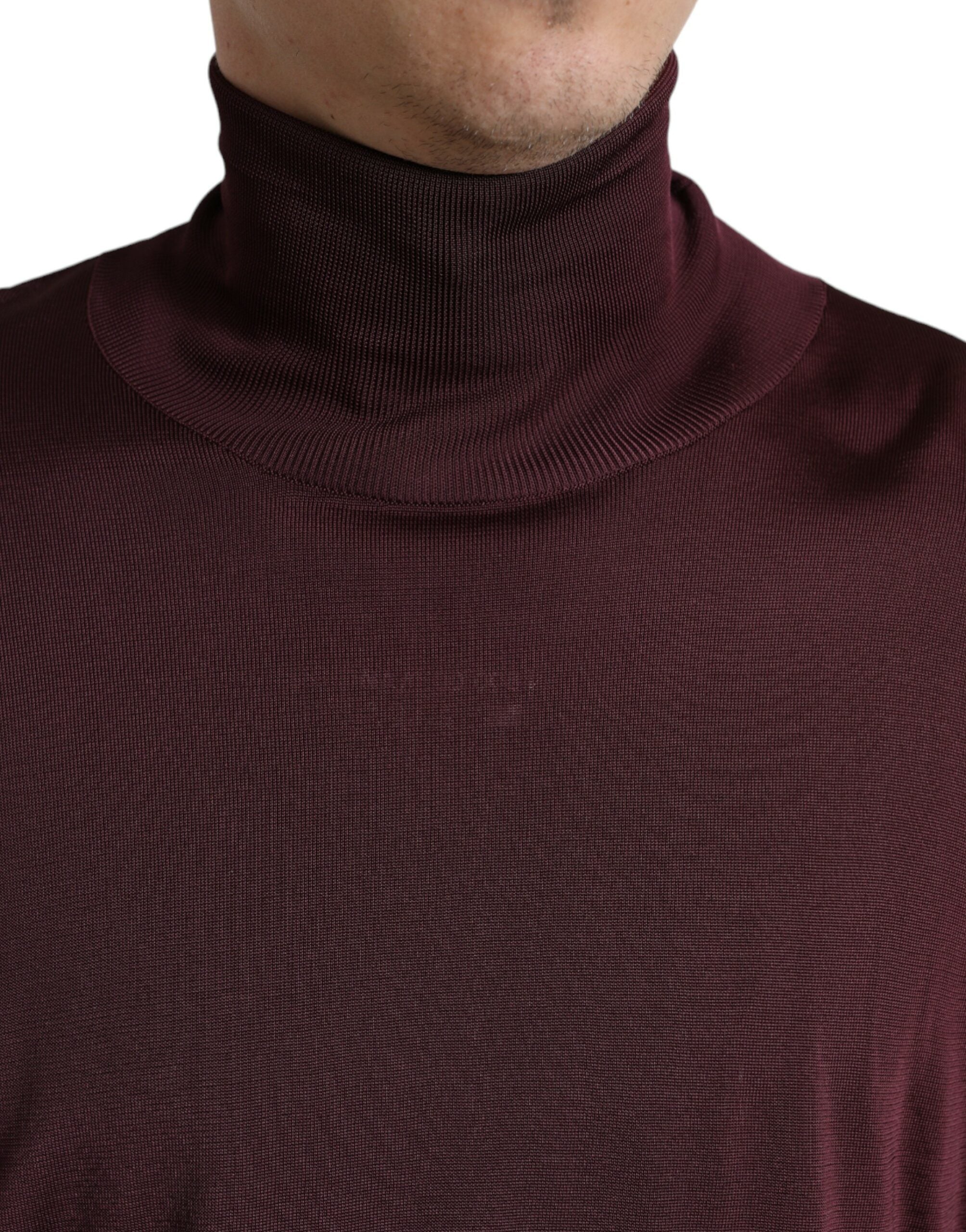 Chestnut brown viscose turtleneck sweater