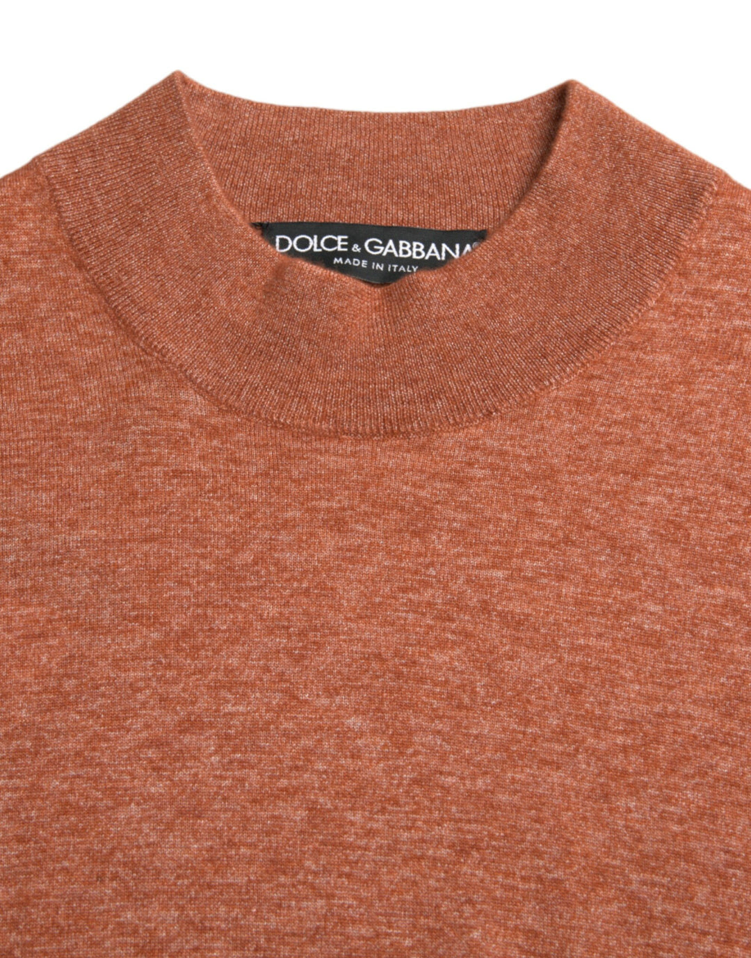Pullover mit Rundhalsausschnitt aus Seide und Kaschmir in Orange