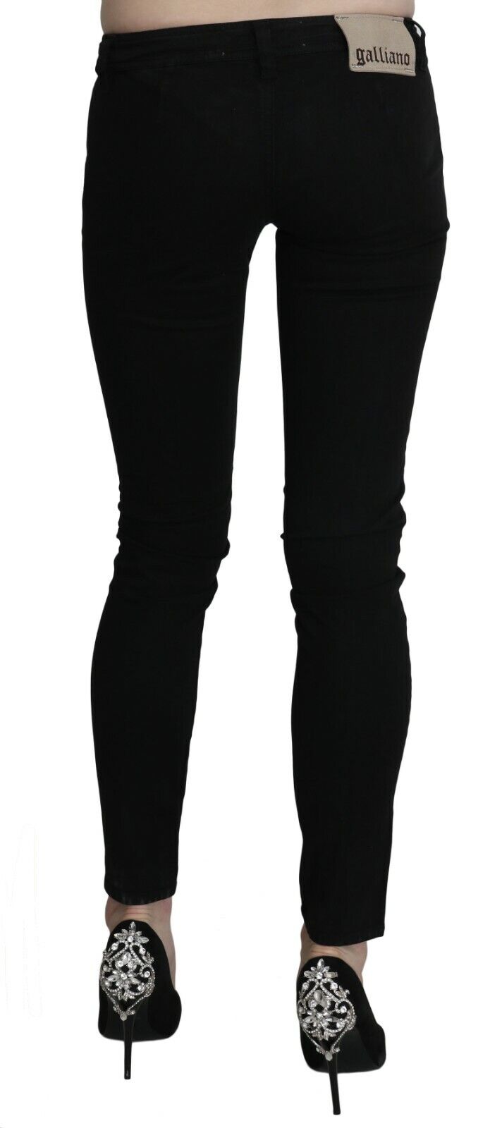 Chic black slim fit skinny jeans with low waist