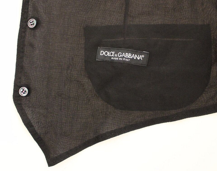 Elegant black wool dress Vest