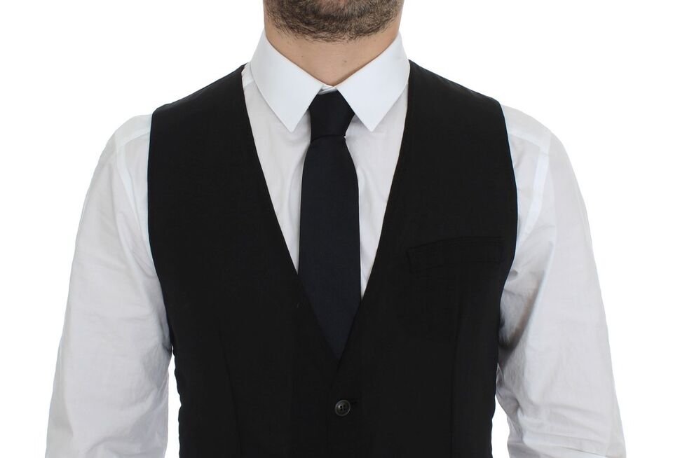 Elegant black wool dress Vest