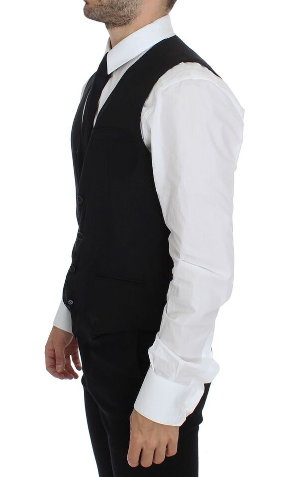 Elegant black wool dress Vest