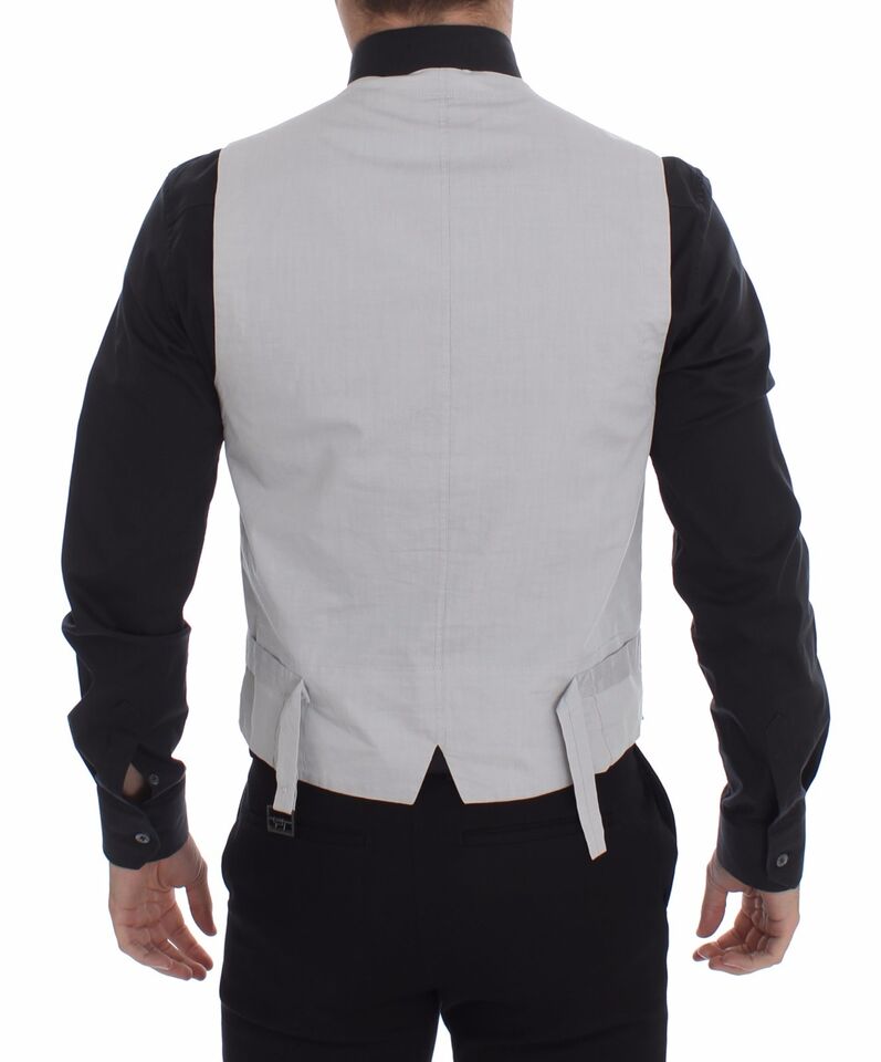Chic beige single-breasted dress vest