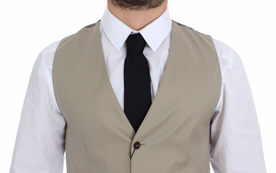 Elegant beige cotton dress vest