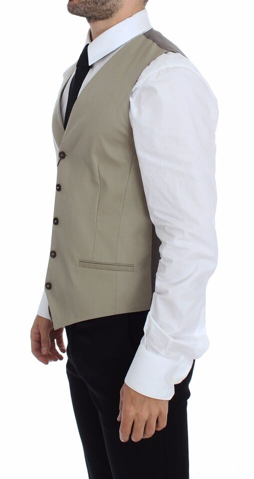 Elegant beige cotton dress vest