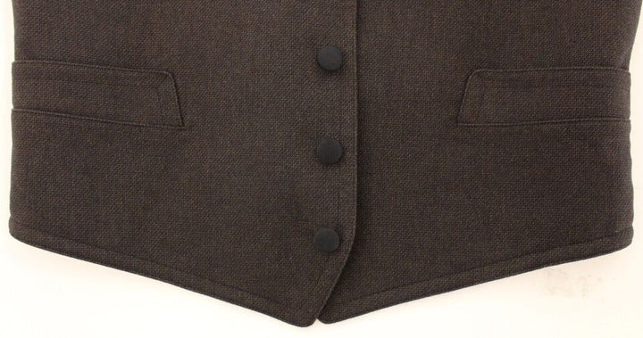 Elegantes braunes Kleid aus Baumwollmischung Weste