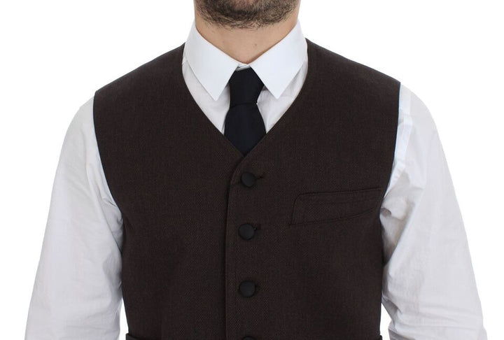 Elegantes braunes Kleid aus Baumwollmischung Weste