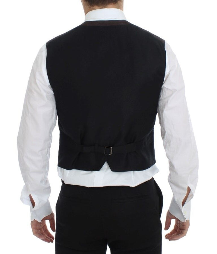 Elegantes braunes Kleid aus Baumwollmischung Weste