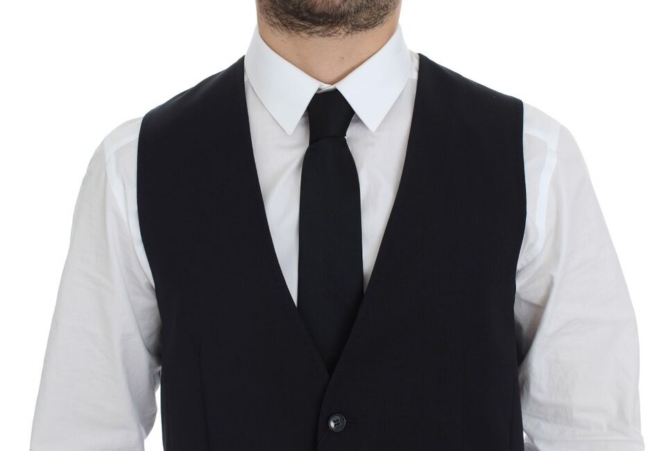 Elegantes blaues Baumwoll-Stretch-Kleid Vest