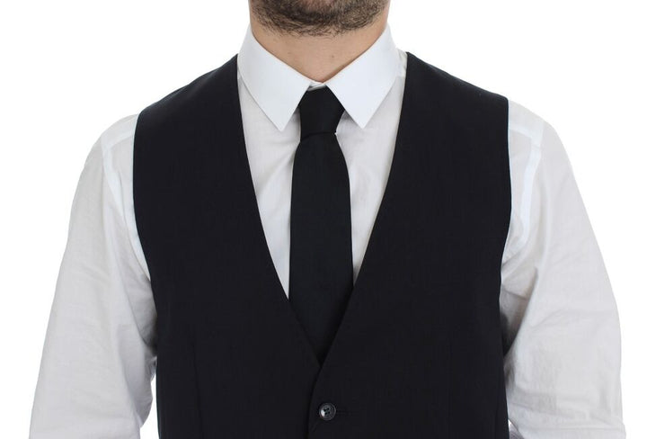 Elegantes blaues Baumwoll-Stretch-Kleid Vest