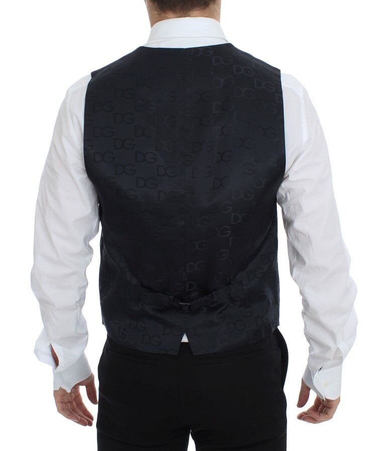 Elegantes blaues Baumwoll-Stretch-Kleid Vest