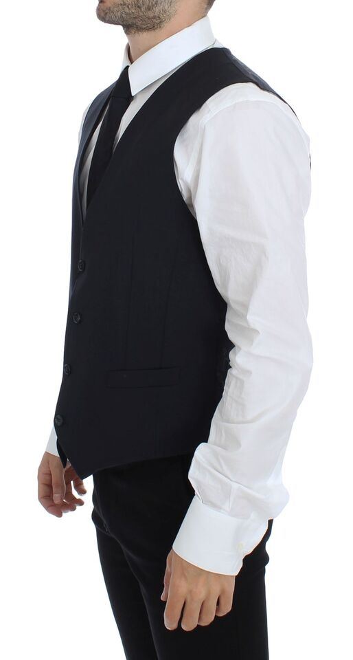 Elegantes blaues Baumwoll-Stretch-Kleid Vest