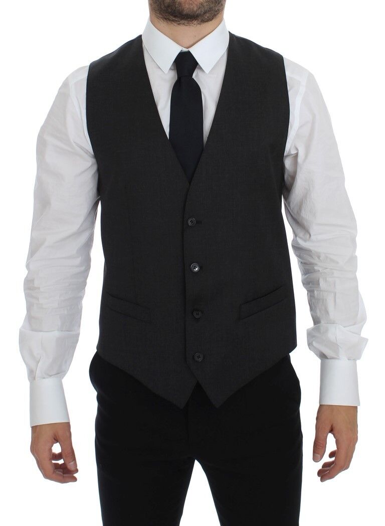 Elegante graue Weste aus Wolle für formelle Anlässe