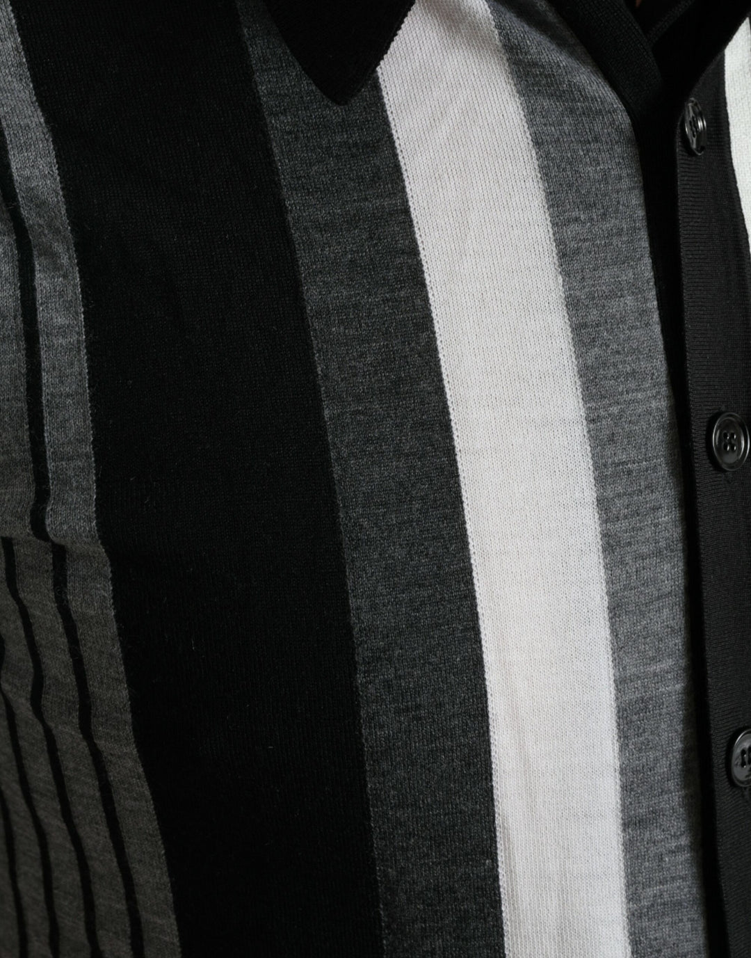 Elegant striped silk blend cardigan