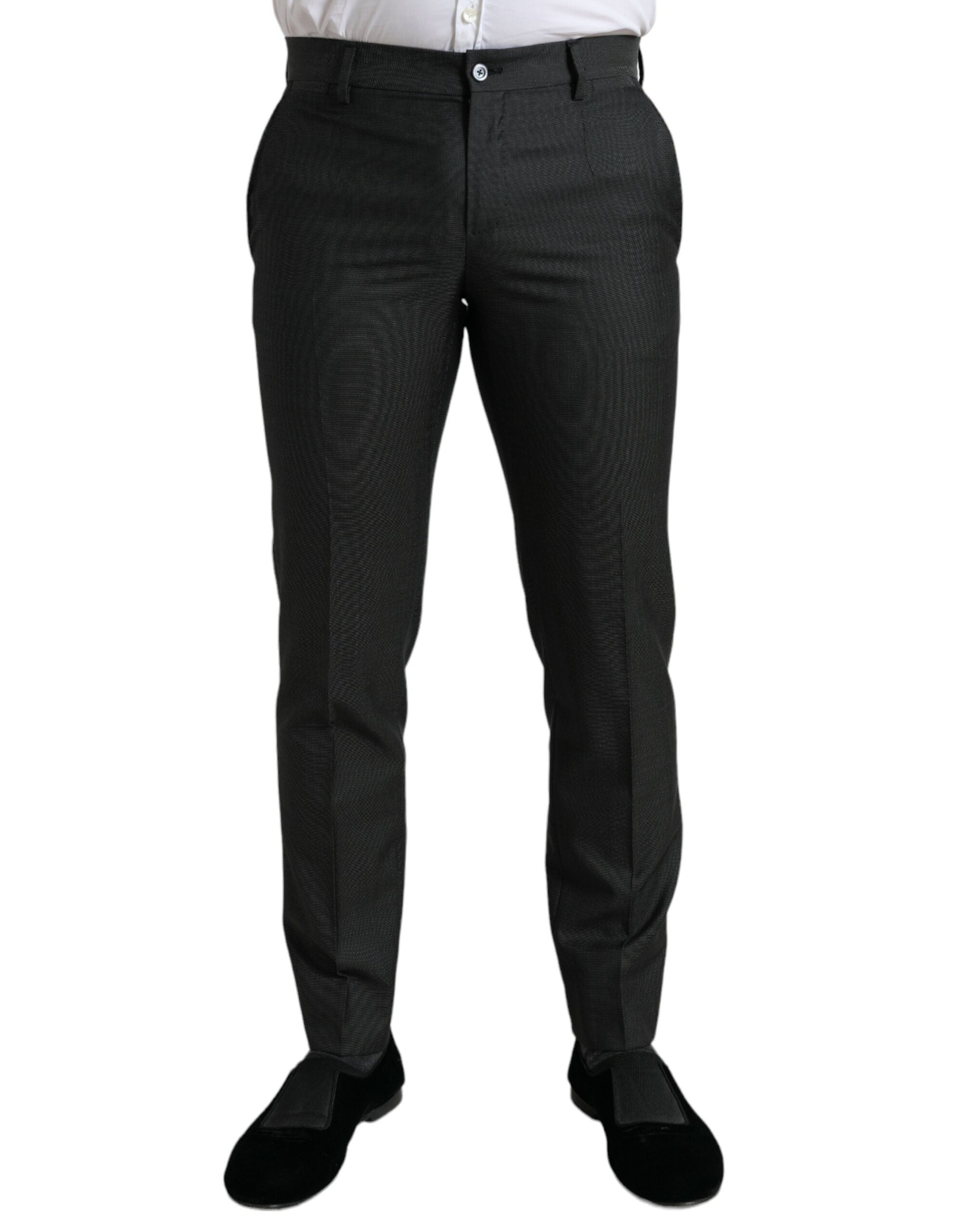 Elegant dark grey skinny dress trousers