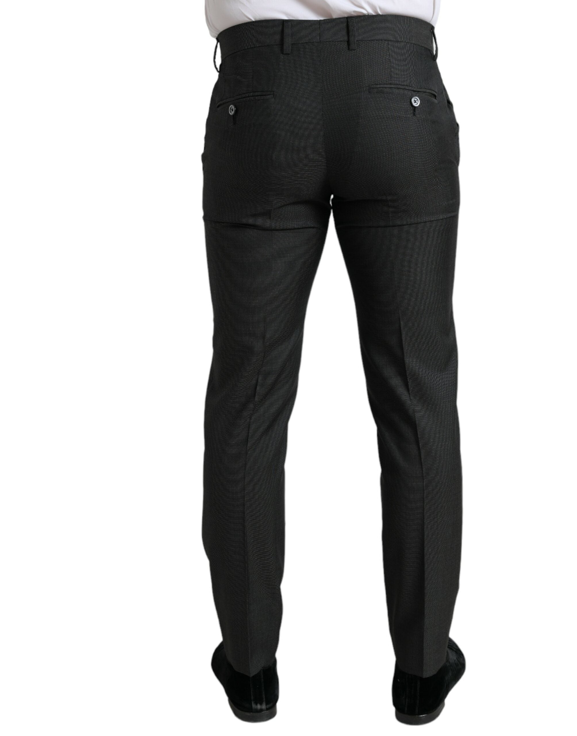 Elegant dark grey skinny dress trousers