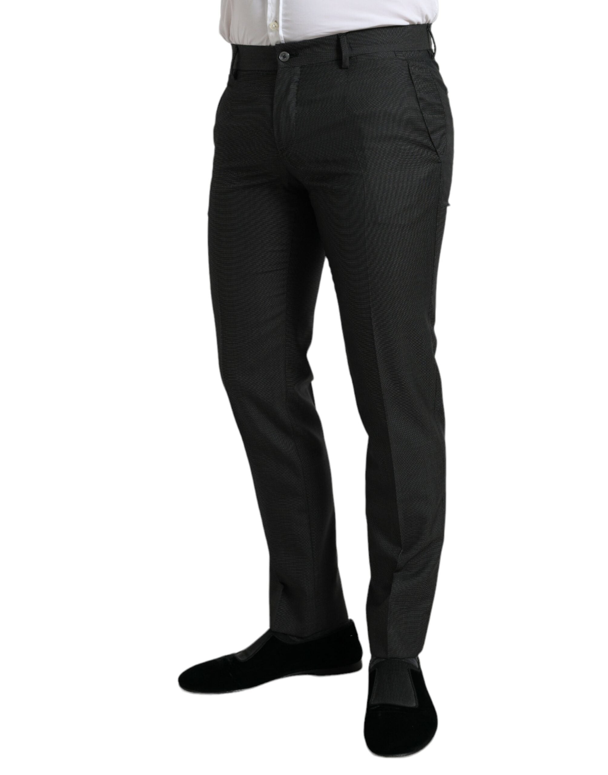Elegant dark grey skinny dress trousers