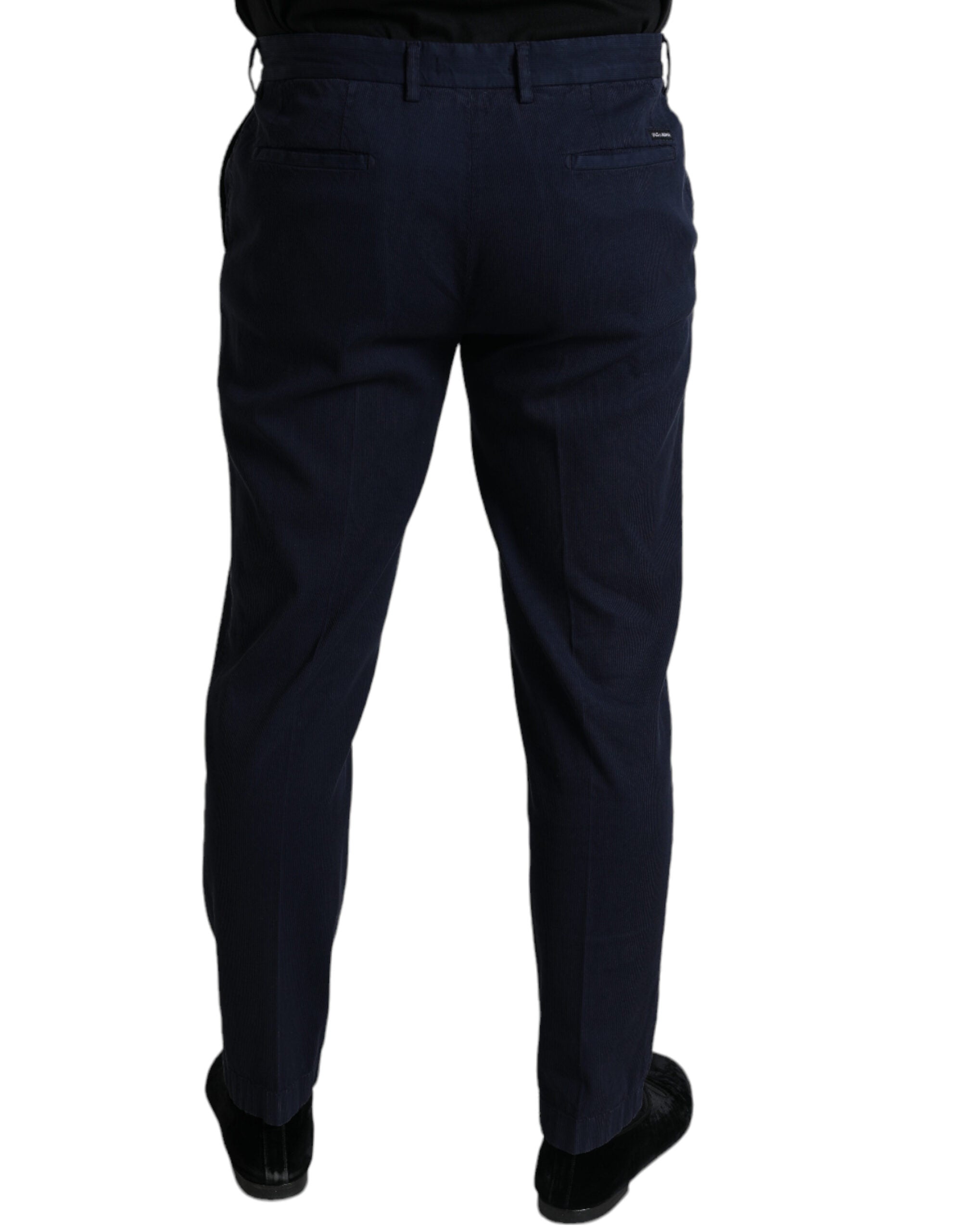 Elegant dark blue skinny dress pants