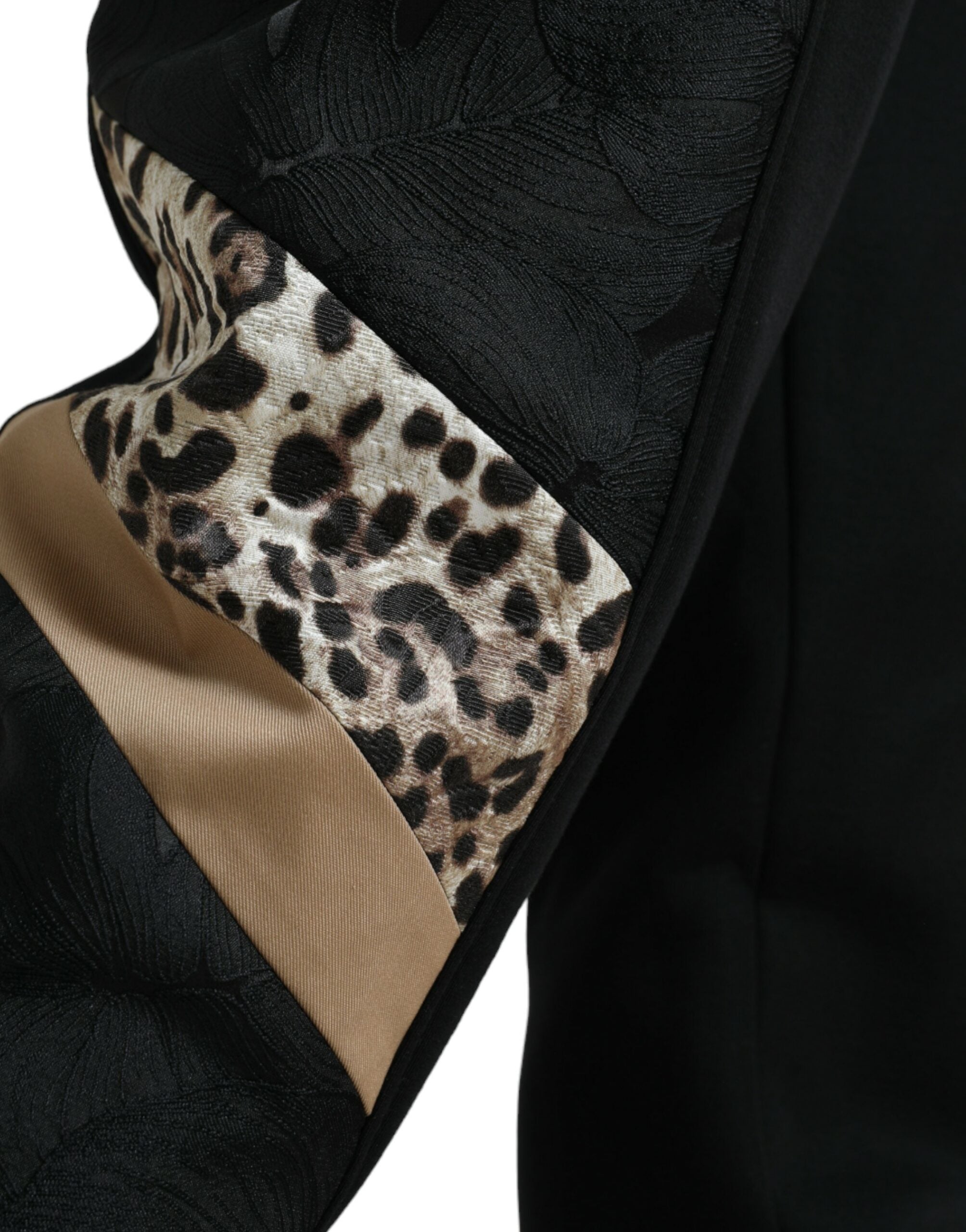 Elegant black leopard jogger pants