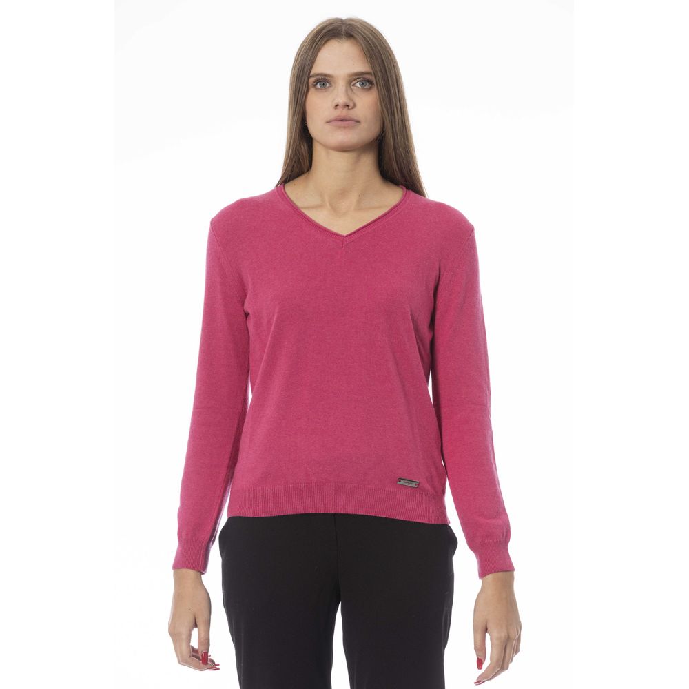 Fuchsia cashmere women's sweater