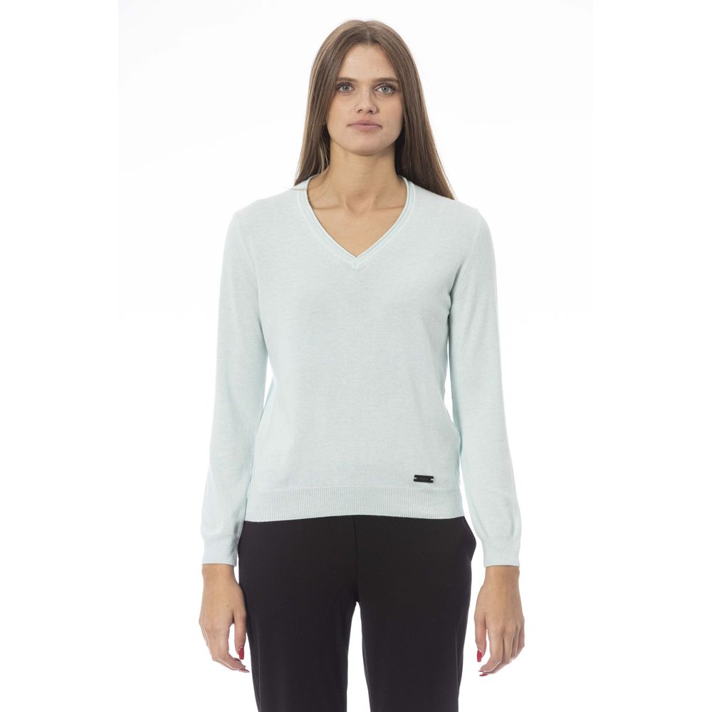 Light blue cashmere sweater for women