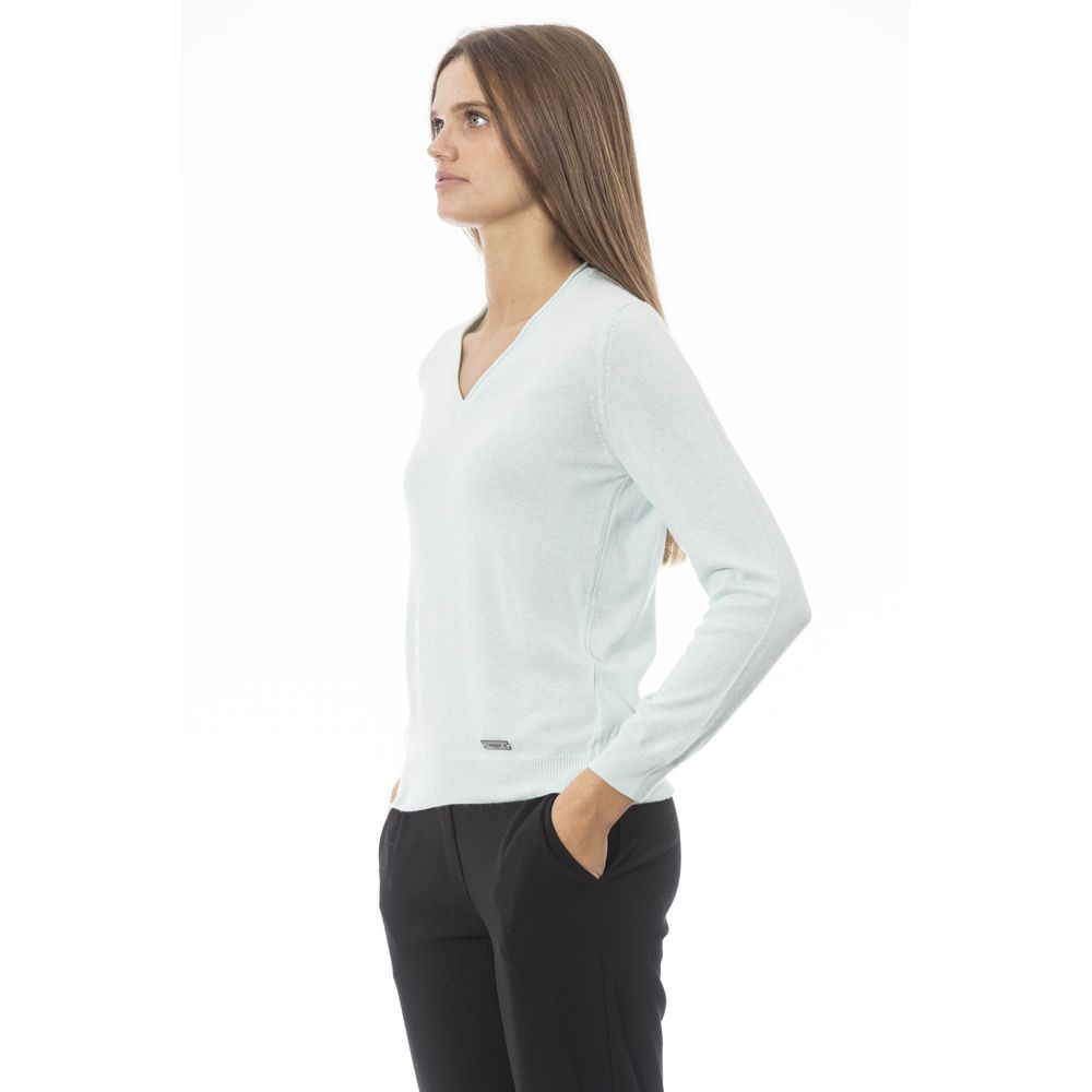 Light blue cashmere sweater for women