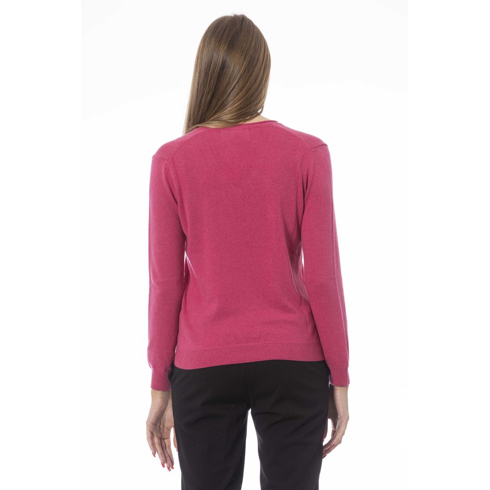 Fuchsia cashmere women's sweater