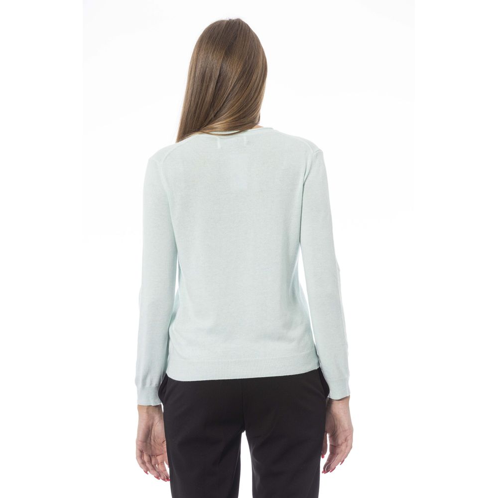 Light blue cashmere sweater for women