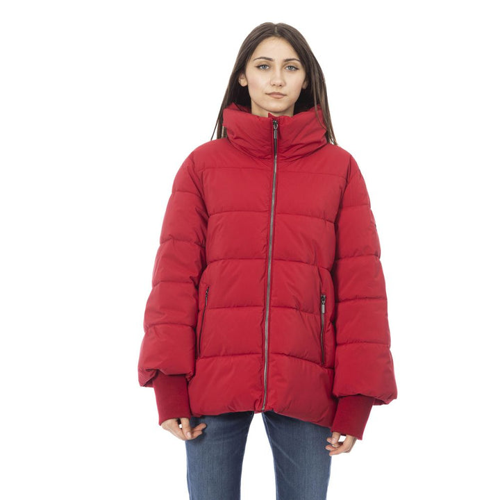Red polyamide women's jacket