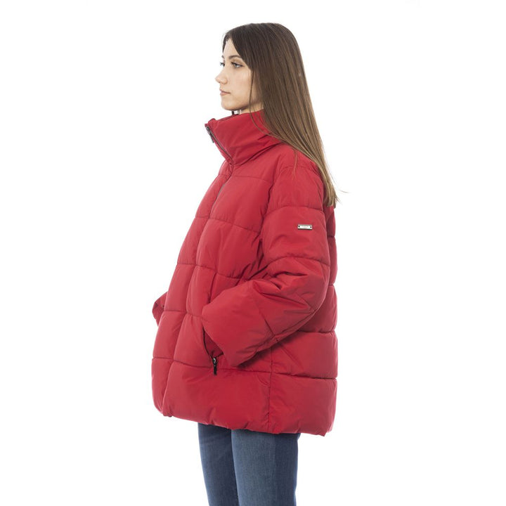 Red polyamide women's jacket