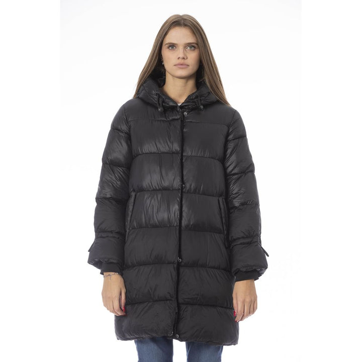Schwarze Nylon Frauen Jacke