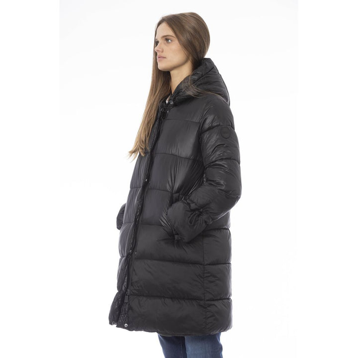 Schwarze Nylon Frauen Jacke