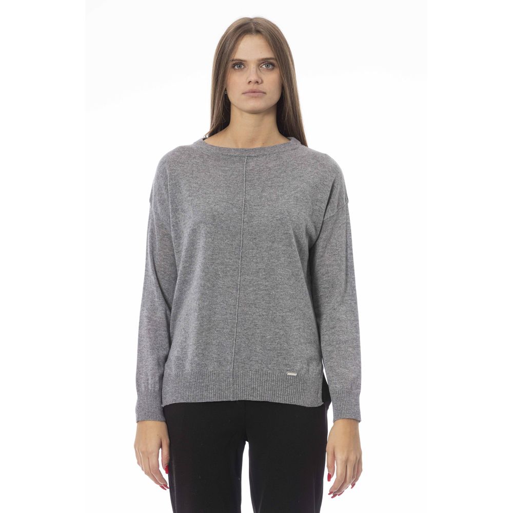 Grey wool sweater for women