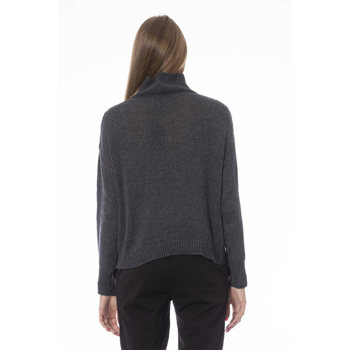 Baldinini Trend Grauer Pullover aus Wolle für Frauen