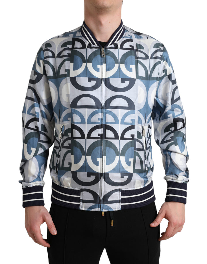 Multicolored silk bomber jacket - Classic elegance