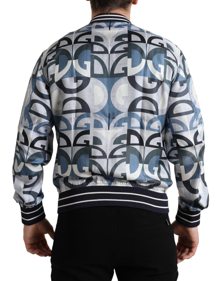 Multicolored silk bomber jacket - Classic elegance