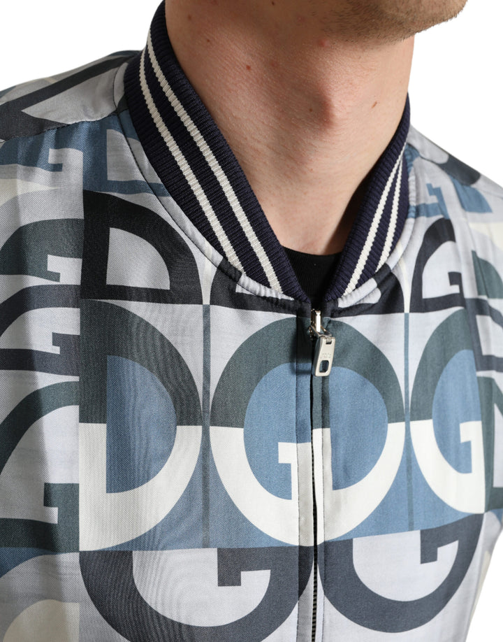 Multicolored silk bomber jacket - Classic elegance