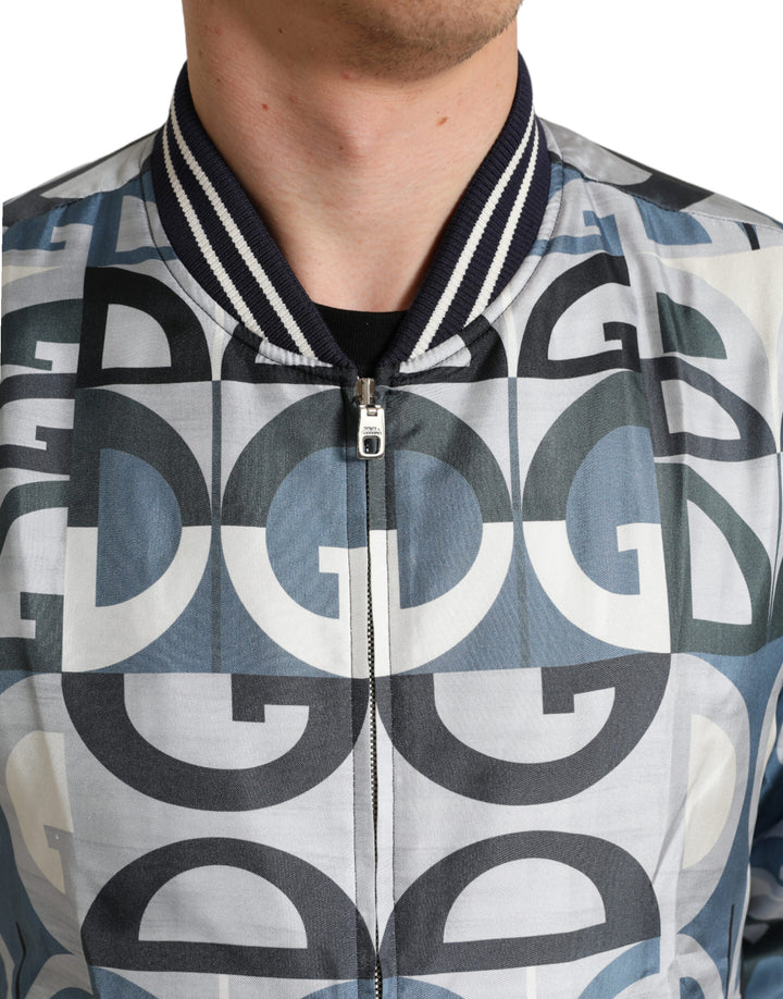 Multicolored silk bomber jacket - Classic elegance