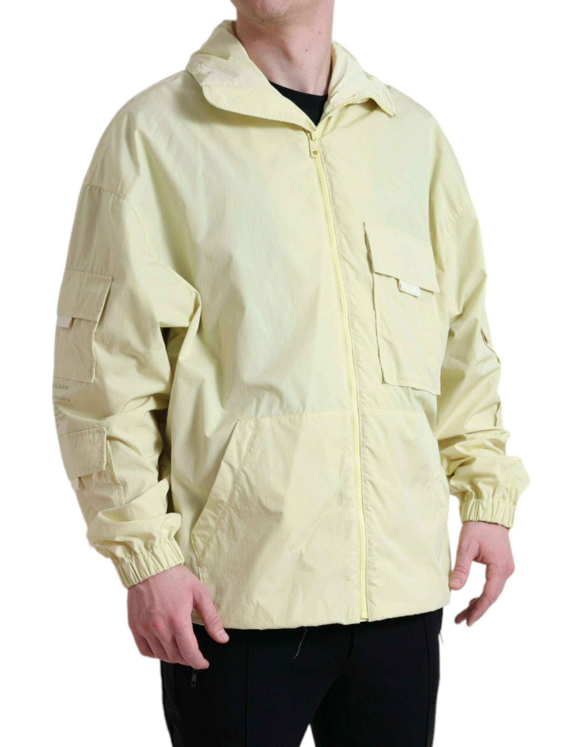 Elegant yellow windbreaker jacket