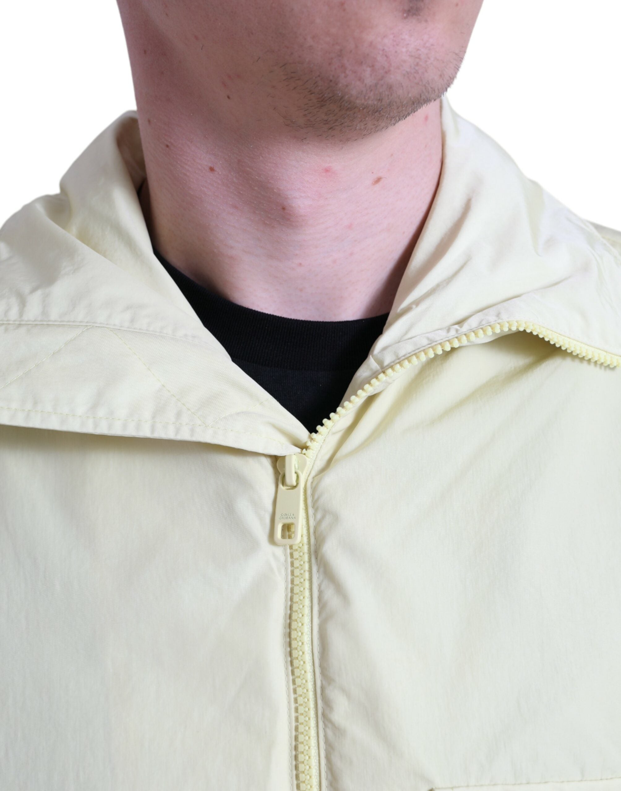 Elegant yellow windbreaker jacket