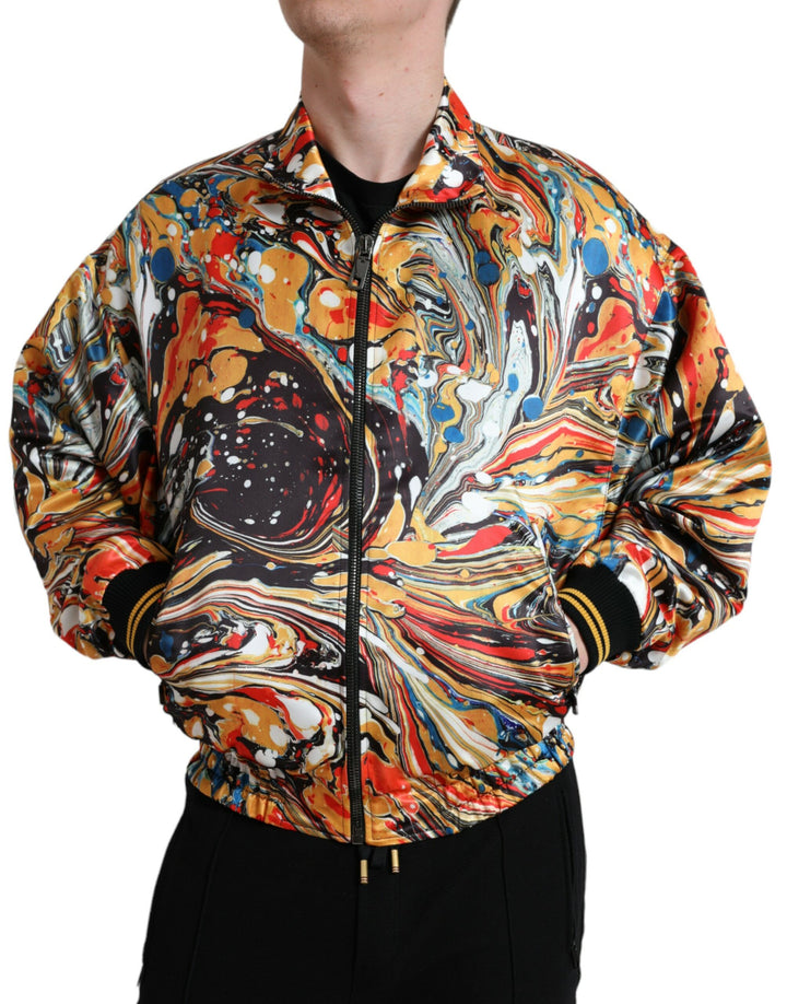 Colorful abstract bomber jacket