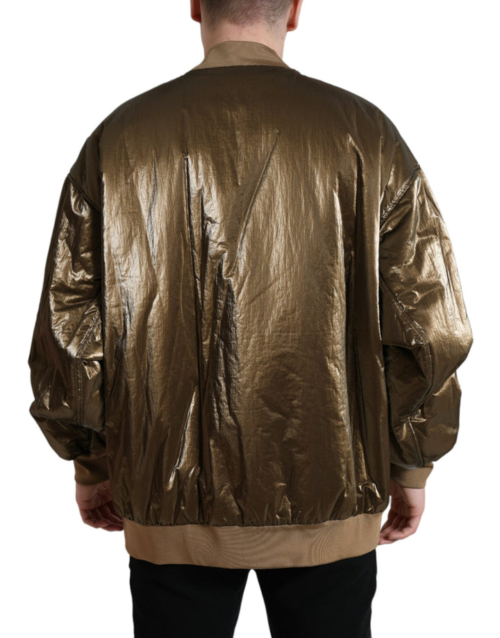 Bronze Nylon Full Zip Männer Bomberjacke